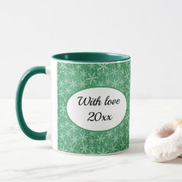 Kerstwinter: groene foto mok