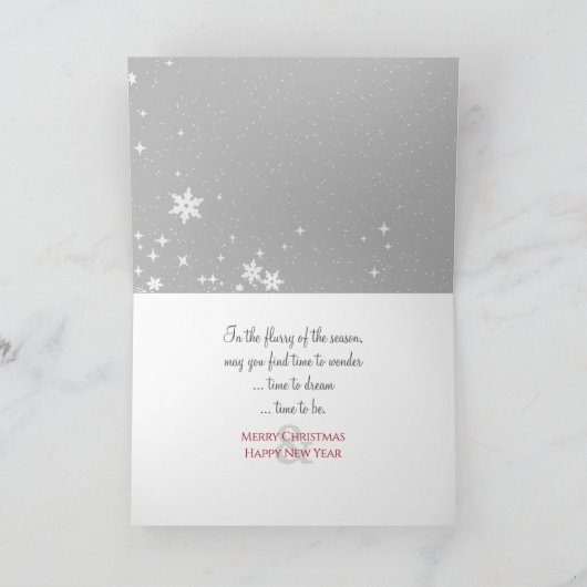 Kerstwinter herten op de berg feestdagen kaart (Binnen)