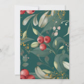 Kerstwinter Holly Berry bruiloft Kaart (Achterkant)