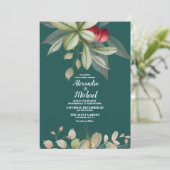 Kerstwinter Holly Berry bruiloft uitnodiging (Staand voorkant)