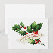 Kerstwinter Holly Snowflake Briefkaart (Voorkant / Achterkant)