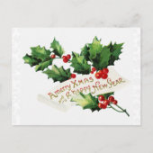  Kerstwinter Holly Snowflake Briefkaart (Voorkant)