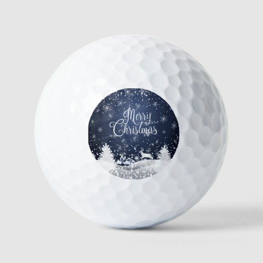 Kerstwinter in de feierriet Fantasy Snowy Golfballen (Voorkant)