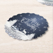 Kerstwinter in de feierriet Fantasy Snowy Kartonnen Onderzetters (Gekanteld)