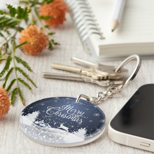 Kerstwinter in de feierriet sleutelhanger (Voorkant Rechts)