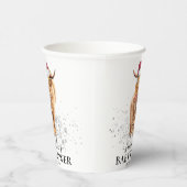 Kerstwinter Koe Calf Baby shower Papieren Bekers (Rechts)