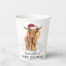 Kerstwinter Koe Calf Baby shower Papieren Bekers