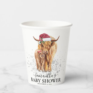 Kerstwinter Koe Calf Baby shower Papieren Bekers