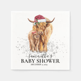 Kerstwinter Koe Calf Baby shower Servet
