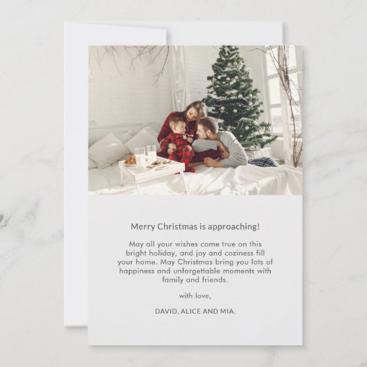 Kerstwinter krans van rode bessen één foto feestdagenkaart (Achterkant)