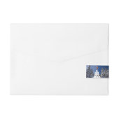 Kerstwinter landschap adreslabel wikkel (Achterkant)