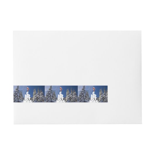 Kerstwinter landschap adreslabel wikkel (Voorkant)