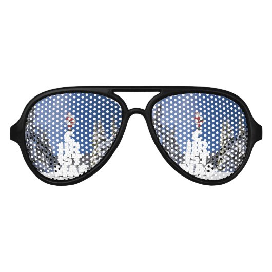 Kerstwinter landschap aviator zonnebril (Voorkant)