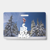 Kerstwinter landschap badge (Achterkant)