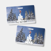 Kerstwinter landschap badge (Voor- en achterkant)