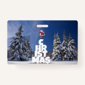 Kerstwinter landschap badge (Achterkant)