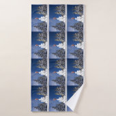 Kerstwinter landschap badhanddoek (Badhanddoek)