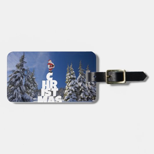 Kerstwinter landschap bagagelabel (Voorkant horizontaal)