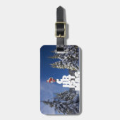 Kerstwinter landschap bagagelabel (Voorkant verticaal)
