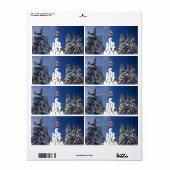 Kerstwinter landschap etiket (Full Sheet)