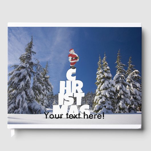 Kerstwinter landschap gastenboek (Voorkant)