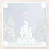 Kerstwinter landschap glazen onderzetter (Achterkant)