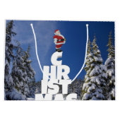 Kerstwinter landschap groot cadeauzakje (Achterkant)