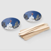 Kerstwinter landschap handwaaier (Niet-gemonteerd)