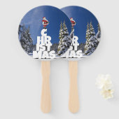 Kerstwinter landschap handwaaier (Voorkant en achterkant)