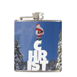 Kerstwinter landschap heupfles