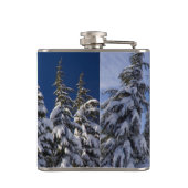 Kerstwinter landschap heupfles (Achterkant)