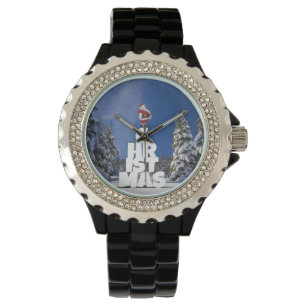 Kerstwinter landschap horloge