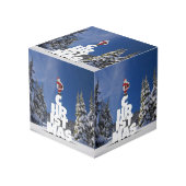 Kerstwinter landschap kubus (Voorkant hoekig)