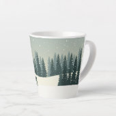 Kerstwinter landschap latte mok (Rechterhoek)