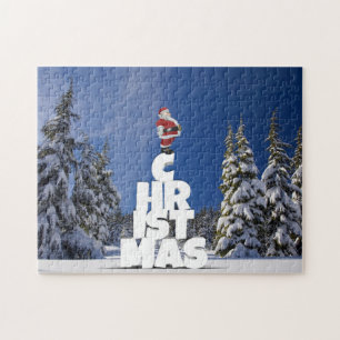 Kerstwinter landschap legpuzzel
