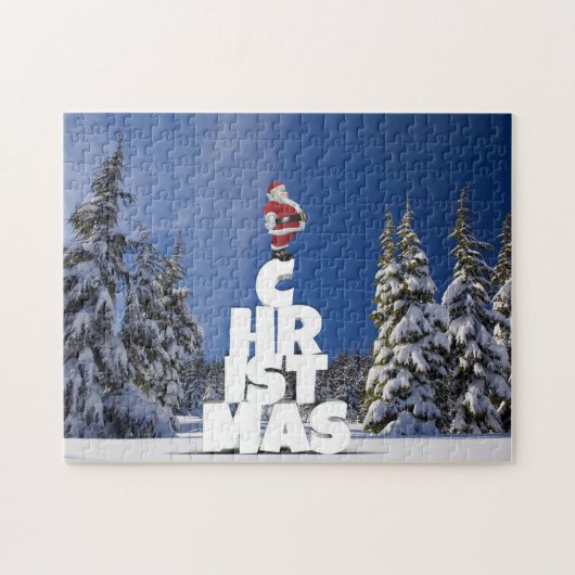 Kerstwinter landschap legpuzzel (Horizontaal)