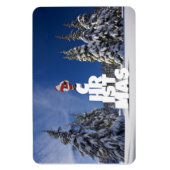 Kerstwinter landschap magneet (Verticaal)