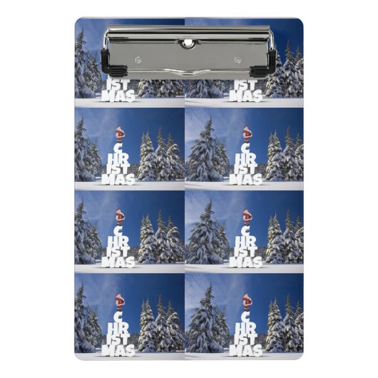 Kerstwinter landschap mini klembord (Voorkant)