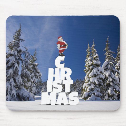 Kerstwinter landschap muismat (Voorkant)