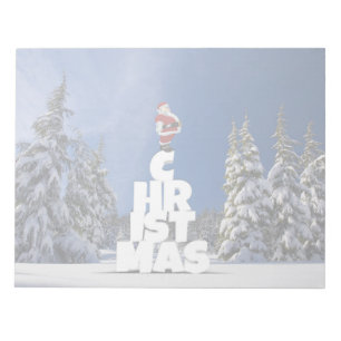 Kerstwinter landschap notitieblok