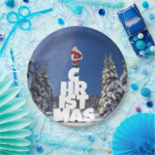 Kerstwinter landschap papieren bordje (Feest)