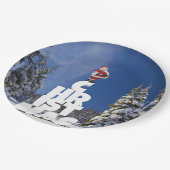 Kerstwinter landschap papieren bordje (Gekanteld)