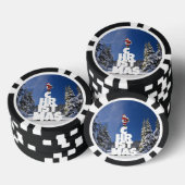 Kerstwinter landschap poker chips (Opstapeling)