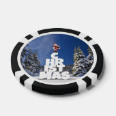 Kerstwinter landschap poker chips (Enkel)