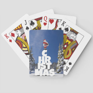 Kerstwinter landschap pokerkaarten