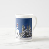 Kerstwinter landschap porselein kop (Voorkant rechts)