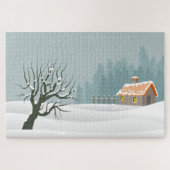 Kerstwinter Landschap Puzzel (Horizontaal)