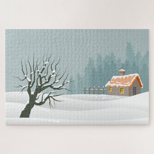 Kerstwinter Landschap Puzzel Legpuzzel (Horizontaal)