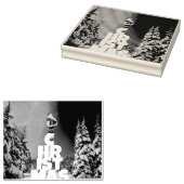 Kerstwinter landschap rubberstempel (Gestempeld)