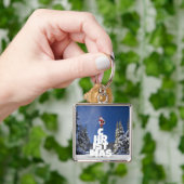 Kerstwinter landschap sleutelhanger (Hand)